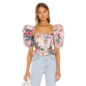 Hemant and Nandita Floral Puff Sleeve Top